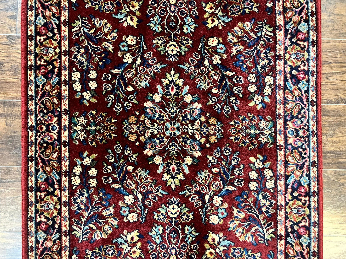 Karastan Rug 3x5 Red Sarouk #785, Small Karastan Wool Pile Rug, Original 700 Series, Discontinued Vintage Karastan Carpet - Nuvé