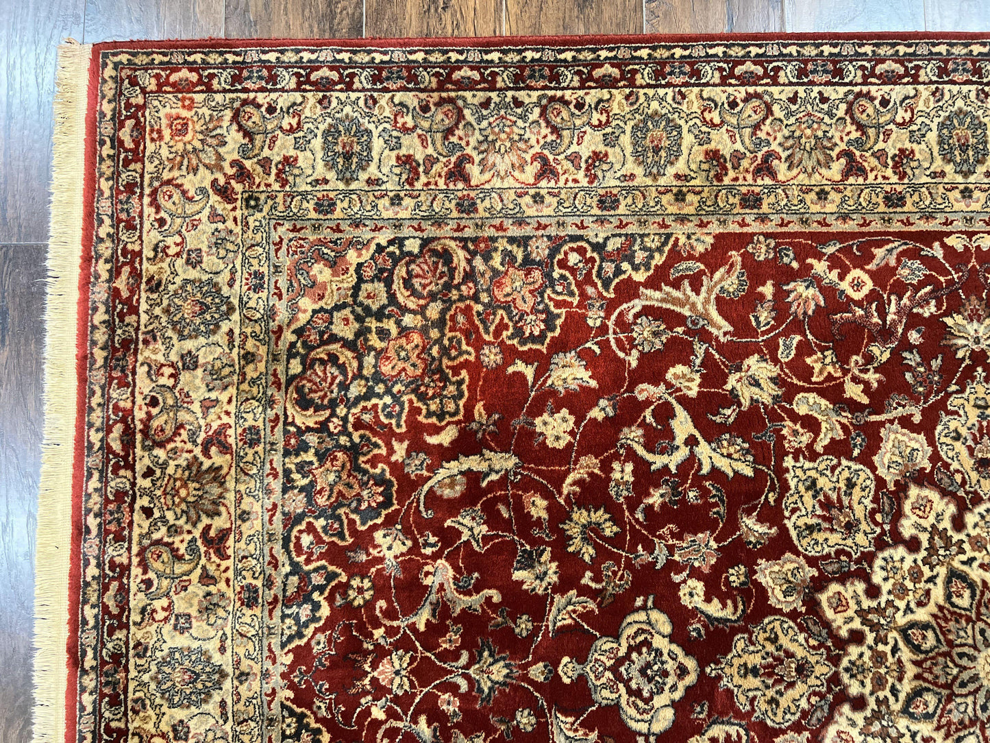 Couristan Rug 5.6 x 8, Floral Medallion, Dark Red Cream, Belgium Power Loomed Rug, Taj Mahal Rug, Vintage Oriental Wool Carpet - Nuvé