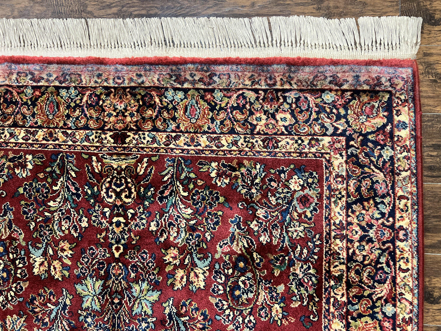 Karastan Rug 5.9 x 9 Red Sarouk #785, Wool Karastan Carpet, Original 700 Series, Vintage Karastan Oriental Rug Discontinued - Nuvé
