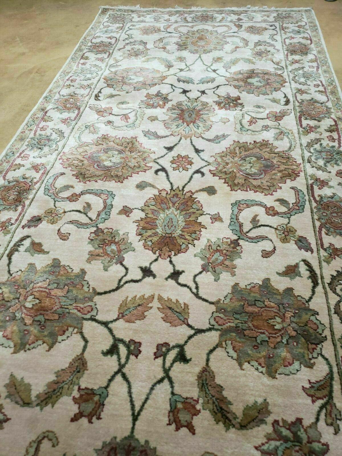 4x12 Vintage Oriental Runner Rug Hand Knotted Indian Agra Wool Tea Washed Beige - Nuvé