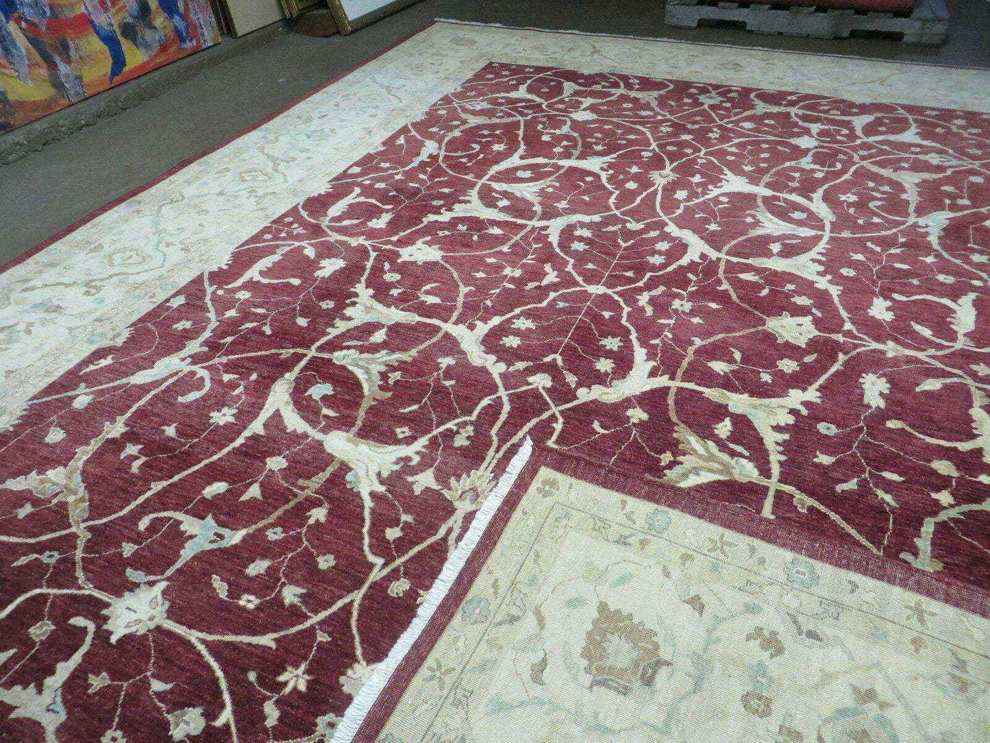 10' X 14' Vintage Handmade PESHAVAR CHOBI Pakistani Agra Wool Carpet Nice - Nuvé