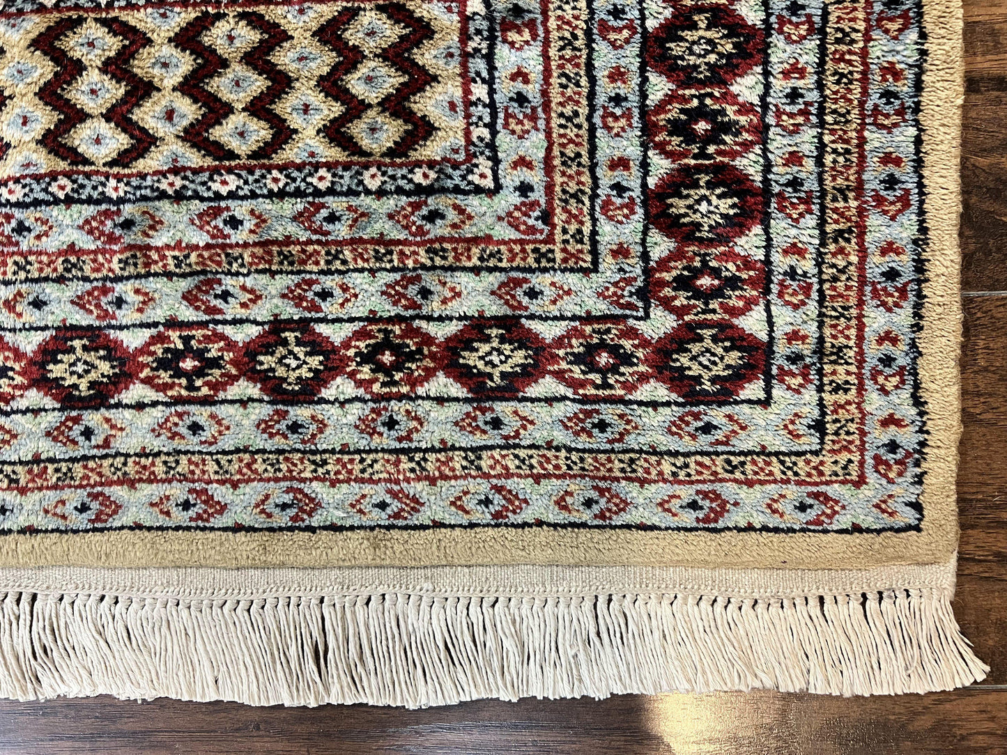 Bokhara Prayer Rug 3x5, Pakistani Turkoman Carpet, Tan, Handmade Vintage Wool Carpet - Nuvé