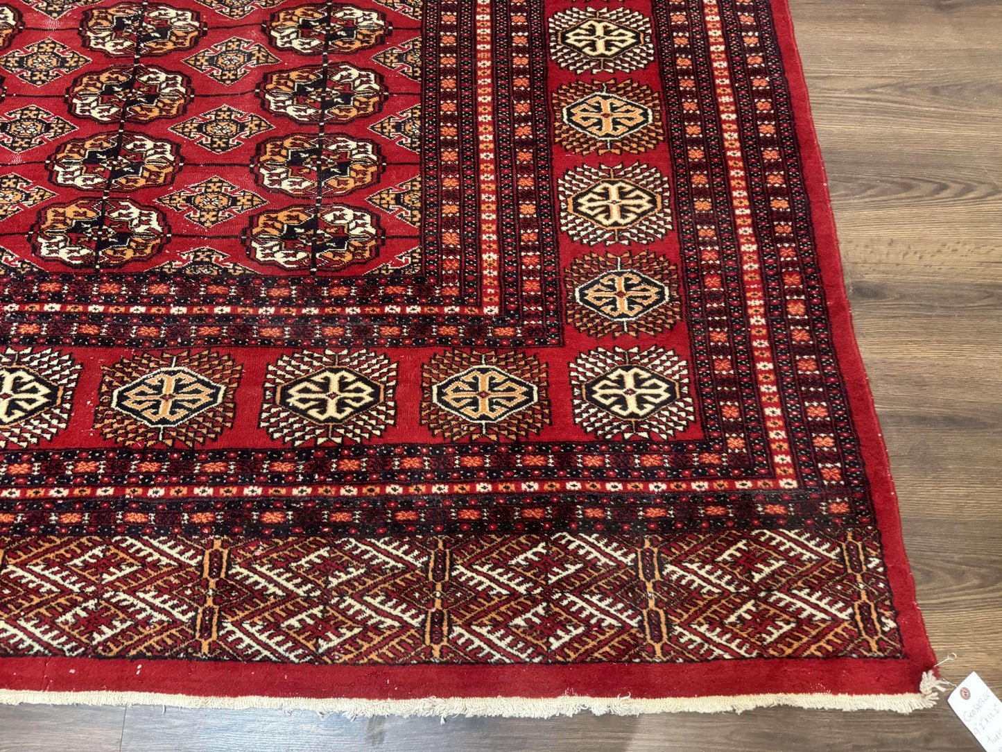 Bokhara Rug 9x12, Red Turkoman Rug, Pakistani Rug, Tribal Carpet, Wool Rug, Red Rug - Nuvé