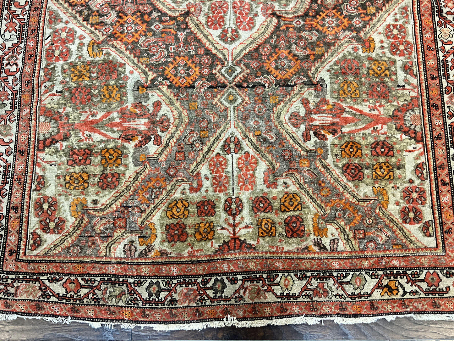 Wonderful Antique Persian Malayer Rug 4x6, Wool Hand Knotted Authentic Oriental Carpet, Very Fine - Nuvé