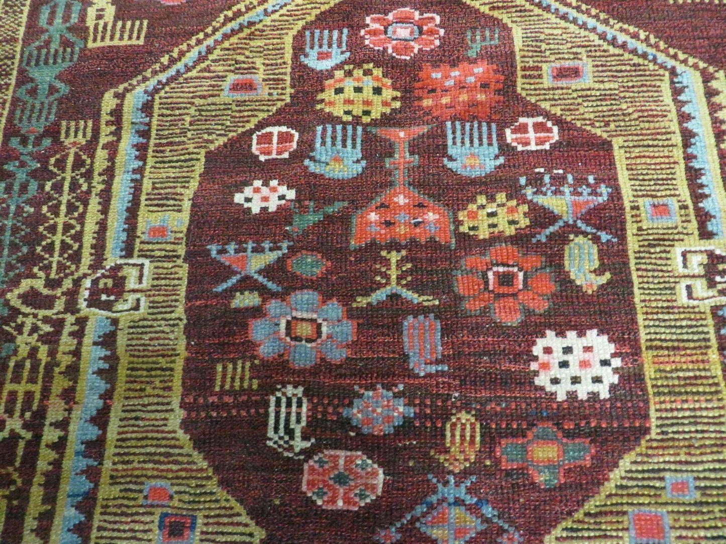 4' X 6' Antique Handmade Caucasian Shirvan Russian Armenian Wool Rug Colorful - Nuvé