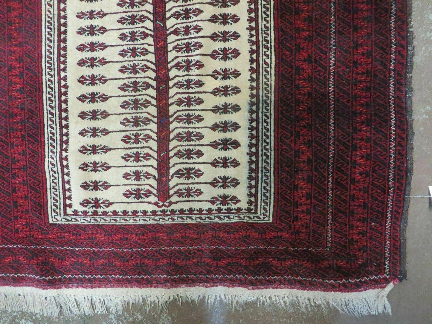 3' X 5' Antique Handmade Turkoman Balouchi Prayer Wool Rug Khamesh - Nuvé