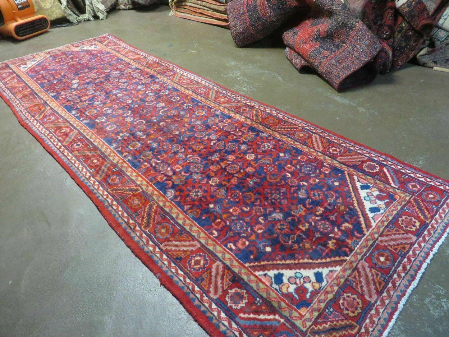 3' 6" X 10' 4" Antique Handmade India Floral Oriental Wool Runner Rug # 128 - Nuvé