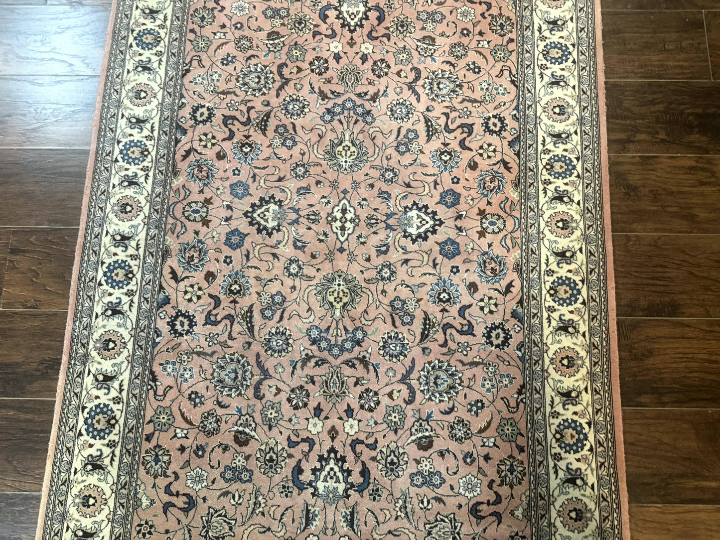 Pak Persian Rug 4x6, Pink and Cream, Very Fine 225 KPSI, Handmade Wool Oriental Carpet - Nuvé