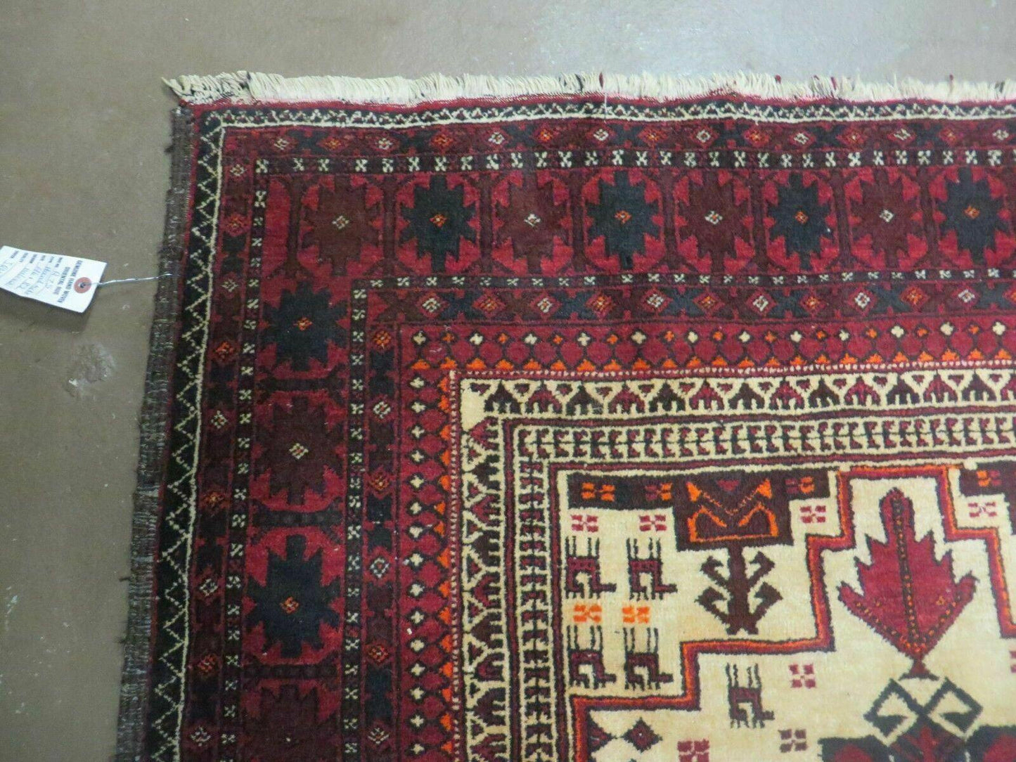 4' X 7' Vintage Handmade Pakistan Turkoman Bokhara Balouch Woven Wool Rug Nice - Nuvé