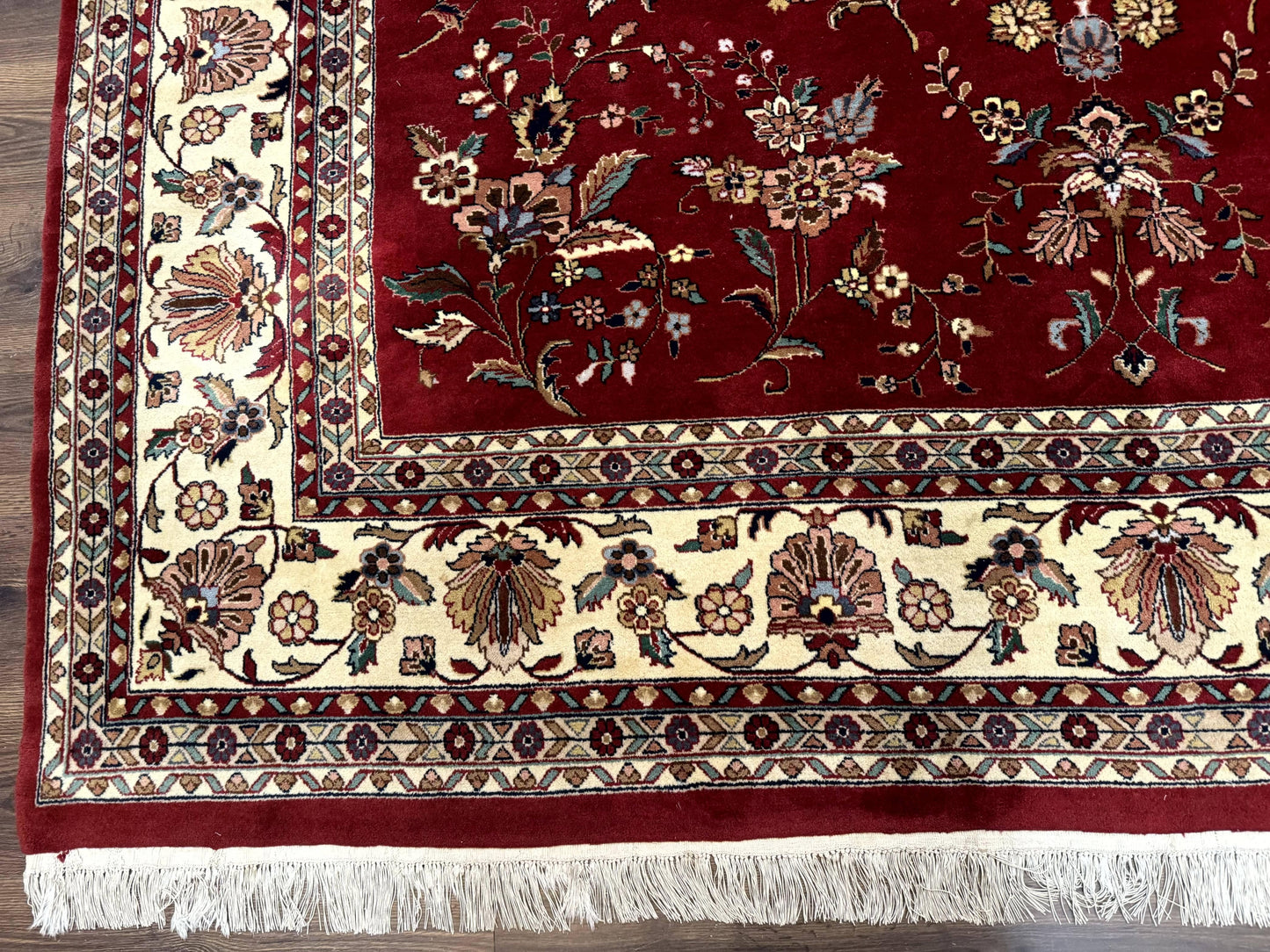 Indo Persian Rug 8x10, Red and Cream, Floral, Pande Cameron - Nuvé