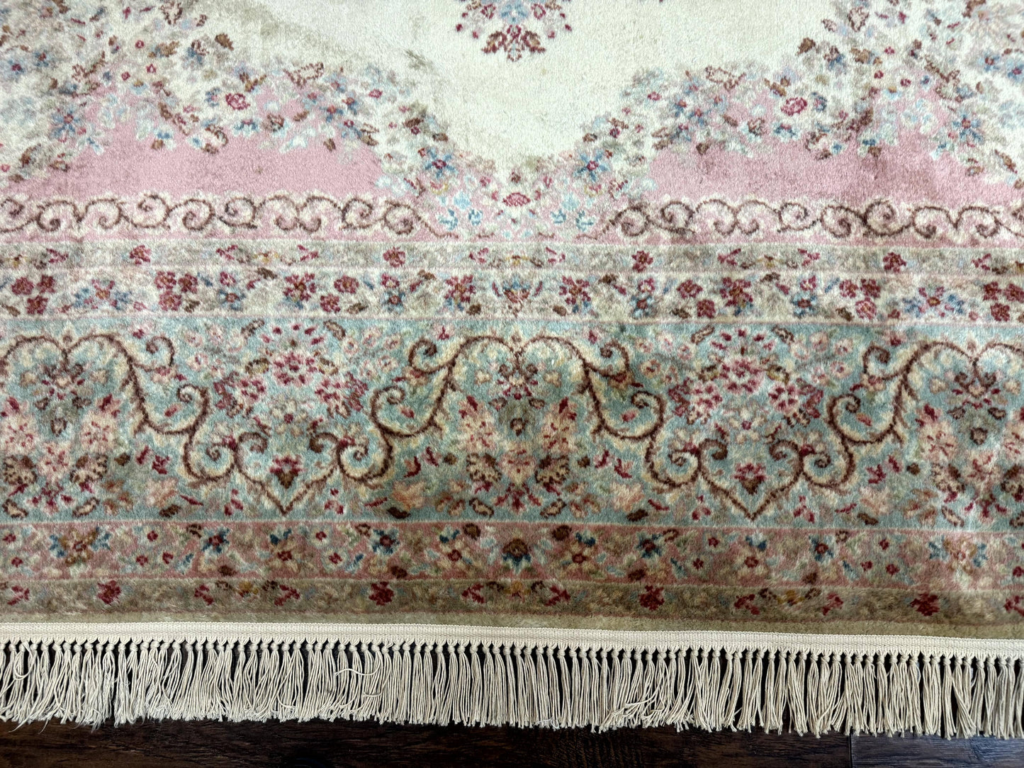 Karastan Rug 8.8 x 12, Pastel Ivory Kirman Rug #784, Wool Karastan Carpet, Original 700 Series, Vintage Karastan Area Rug, Discontinued - Nuvé