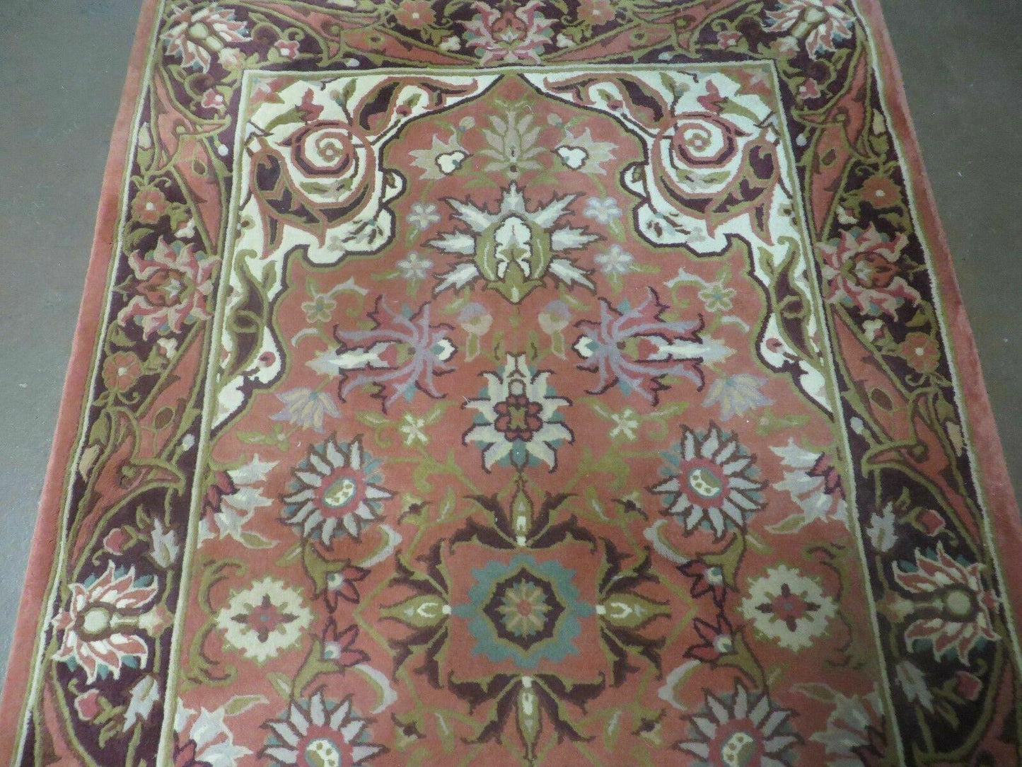 Chinese Wool Rug 3x5 Vintage Handmade Oriental Carpet Floral Medallion - Nuvé