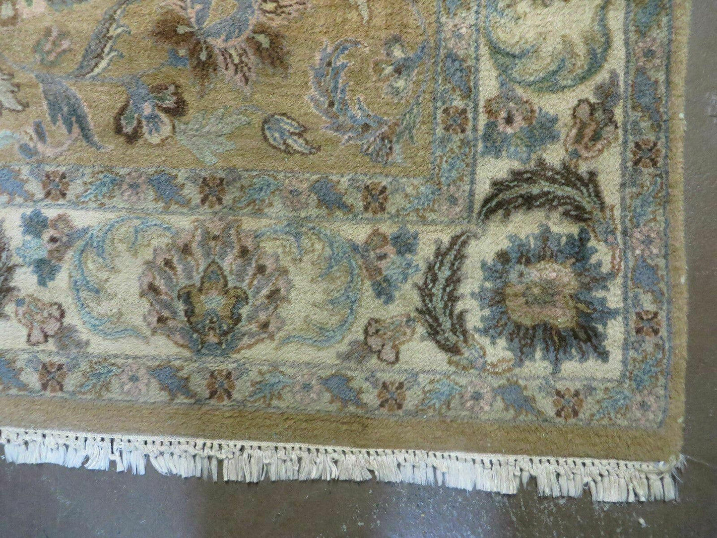 5' 6" X 9' Vintage Handmade Jaipur Indian Floral Oriental Wool Rug Veg Dyes - Nuvé