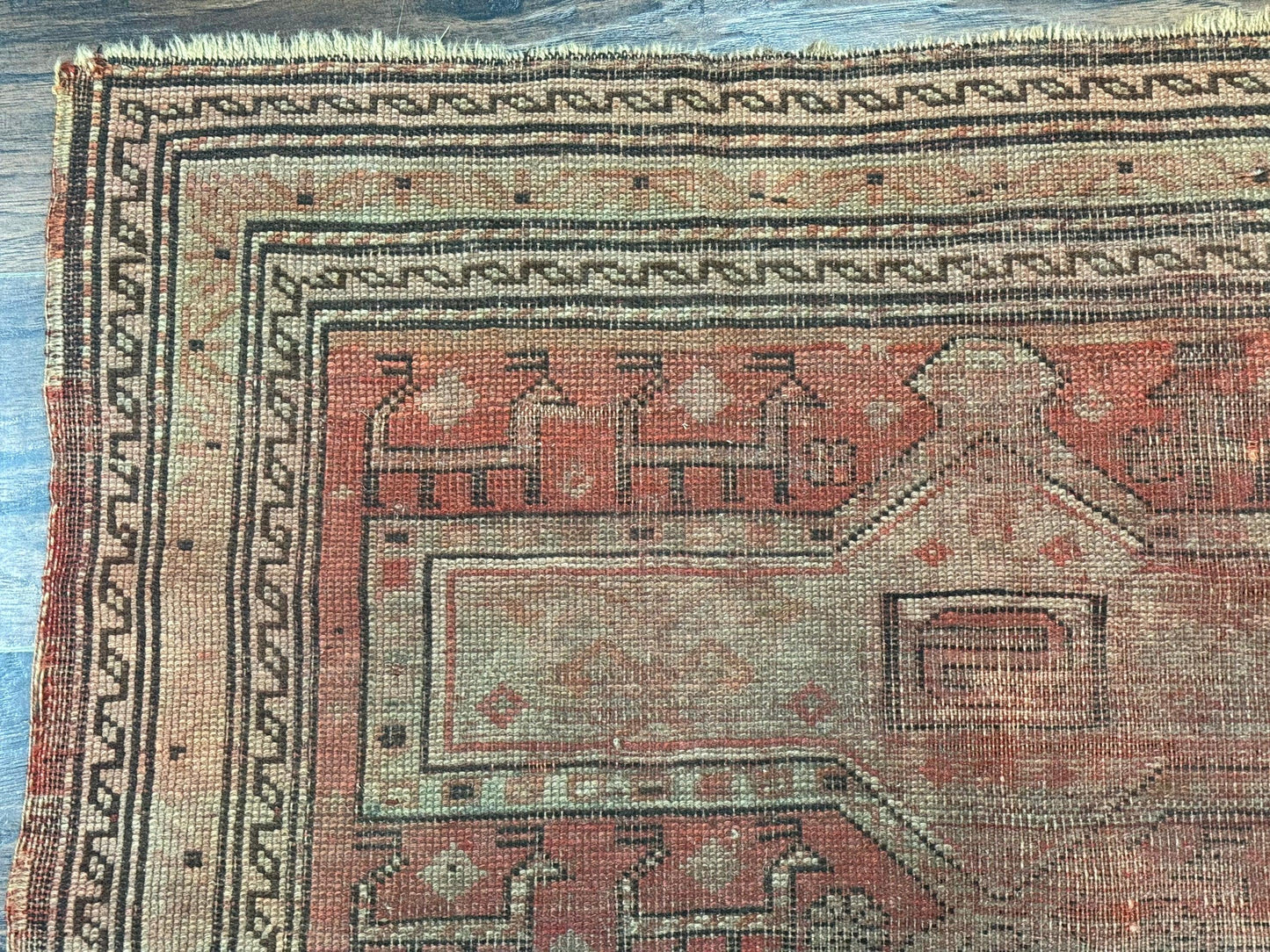 Antique Turkish Melas Rug 3x5, Geometric Carpet, 1920s Wool Rug, Bohemian Rug, Low Pile Rug, Tribal Rug - Nuvé