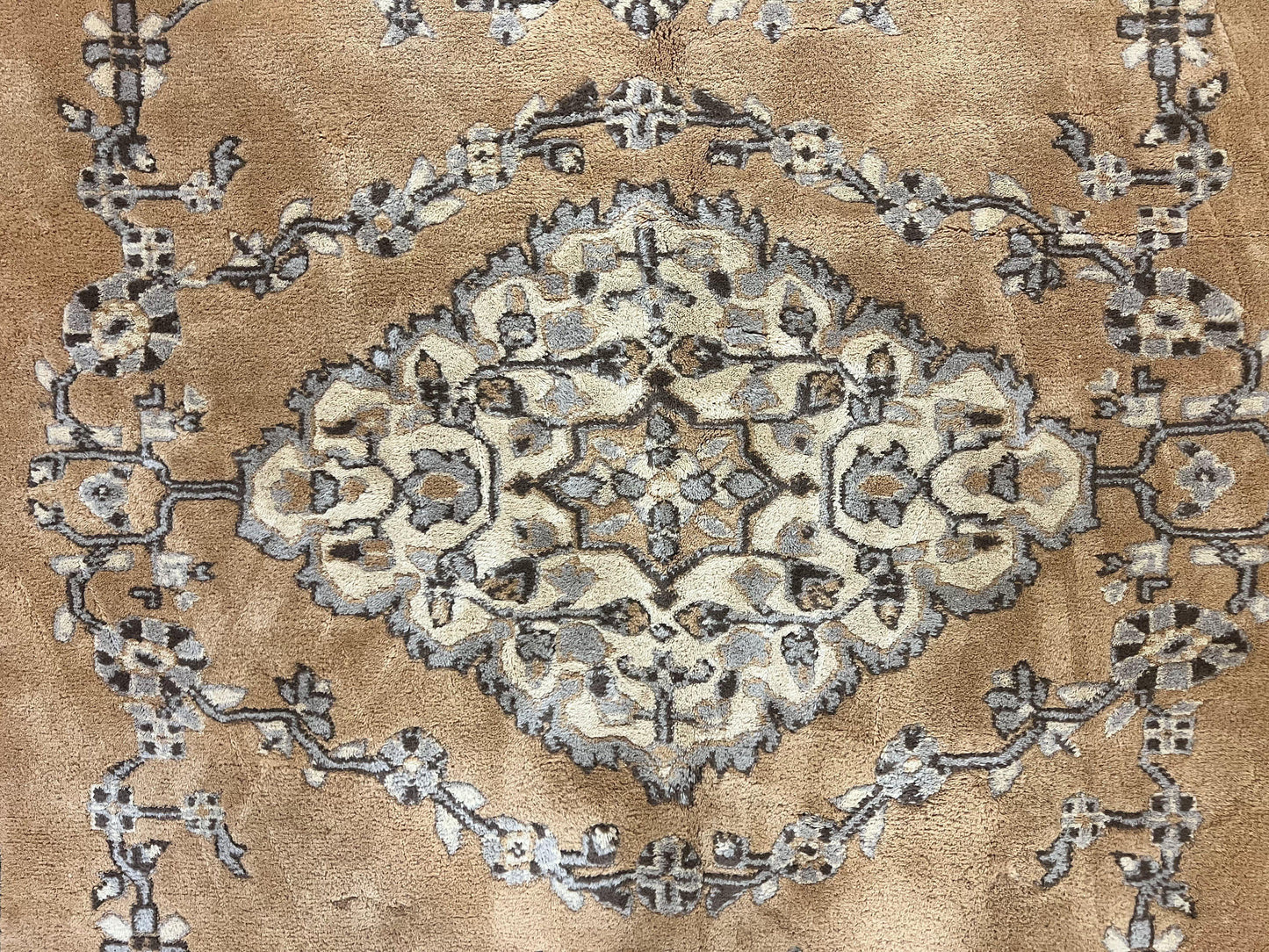 Indian Oushak Rug 8x10, Wool Hand Knotted Vintage Carpet - Nuvé