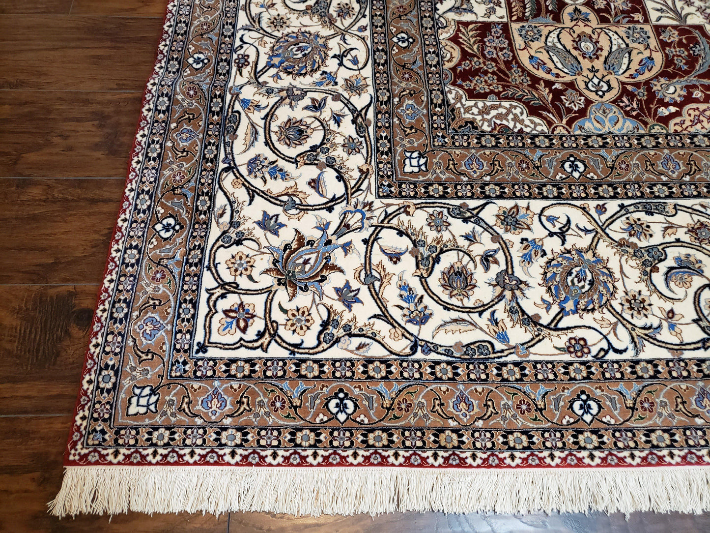 Persian Nain Rug 11x15 – Wool on Silk, Hand-Knotted, Signed Masterpiece - Nuvé