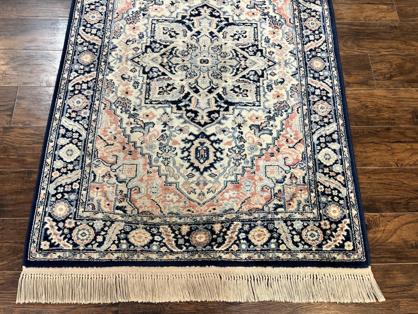 Karastan Blue Heriz Rug #748, Vintage Wool Karastan Carpet 4.3 x 6, Discontinued Original 700 Series Karastan Area Rug - Nuvé