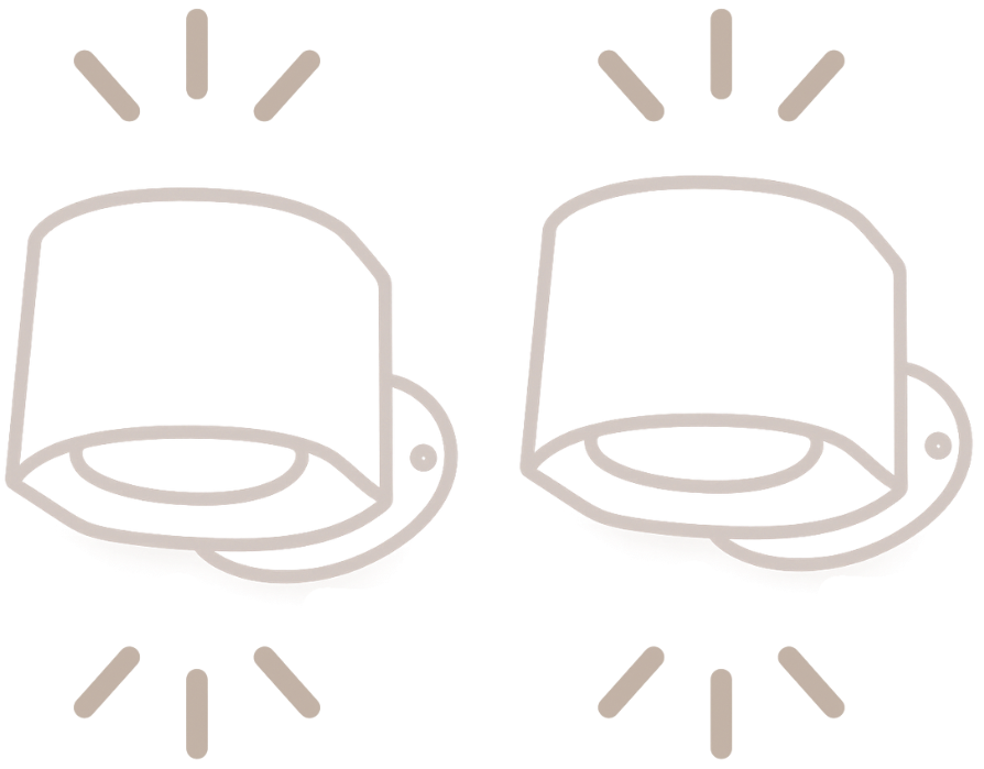 Outline of two lanterns on a white background