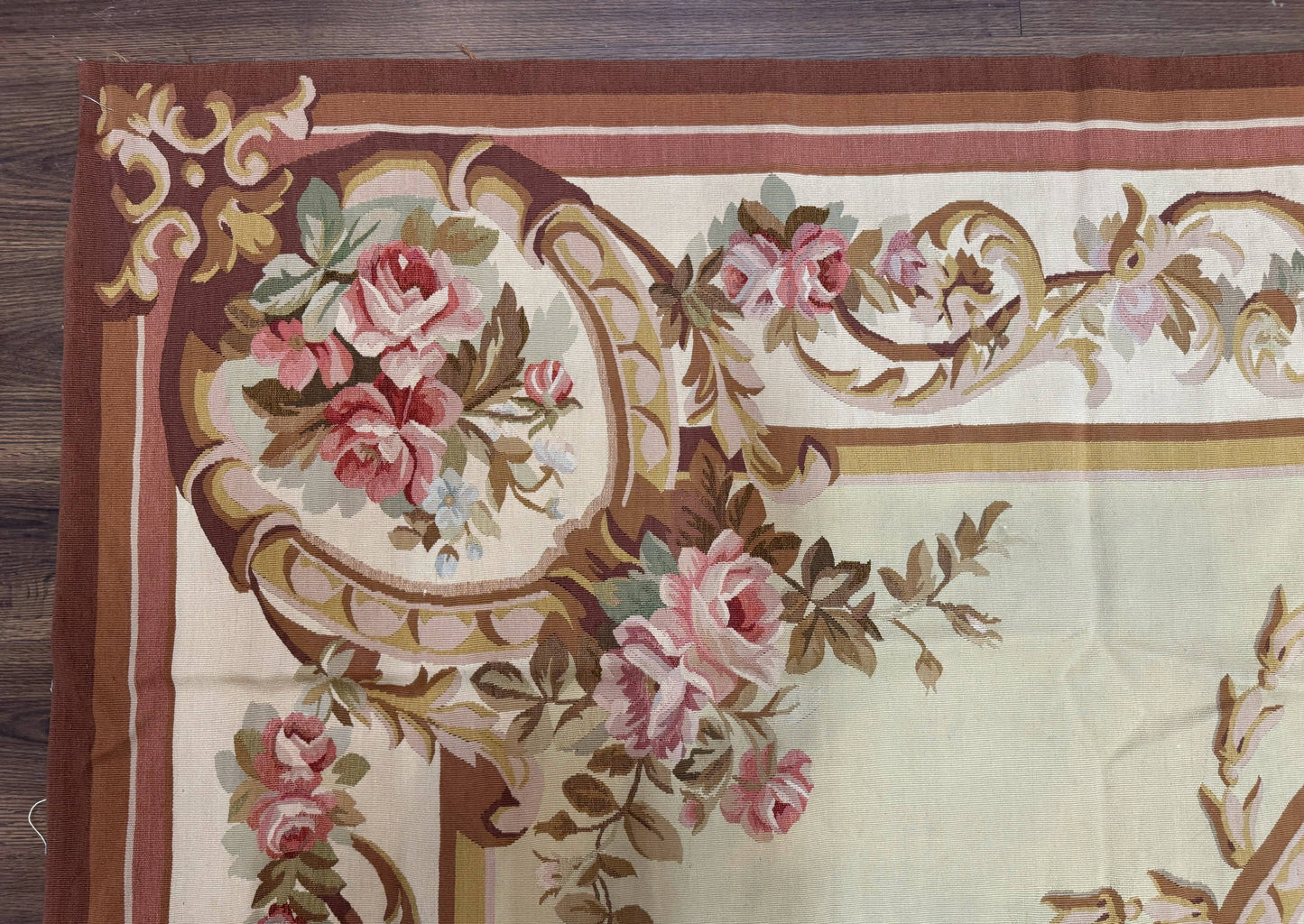 Large Aubusson Rug 10x14, European Elegant French Design, Floral Carpet - Nuvé