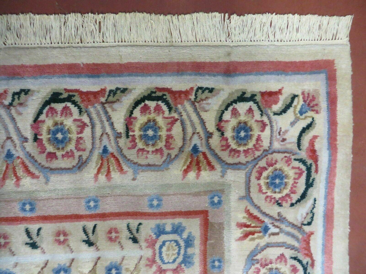 8' X 10' Vintage Handmade Wool Rug Aubusson Savonnerie Design European Nice - Nuvé
