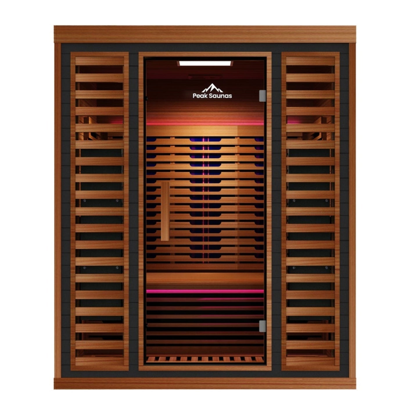 Peak Saunas Matterhorn Luxury 3-Person Full Spectrum Infrared Sauna with Two XL Medical-Grade Red Light Therapy Panels & Smart WiFi App Control - Nuvé