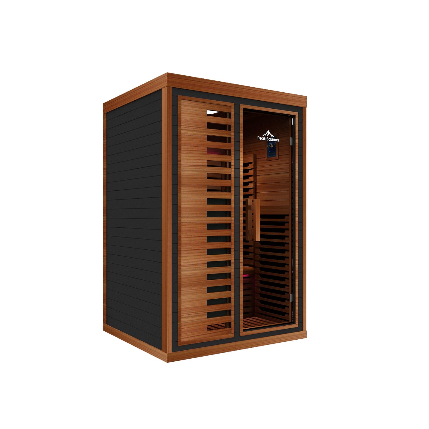 Peak Saunas Fuji 2-Person Full Spectrum Infrared Sauna with XL Medical-Grade Red Light Therapy & Smart WiFi App Control - Nuvé