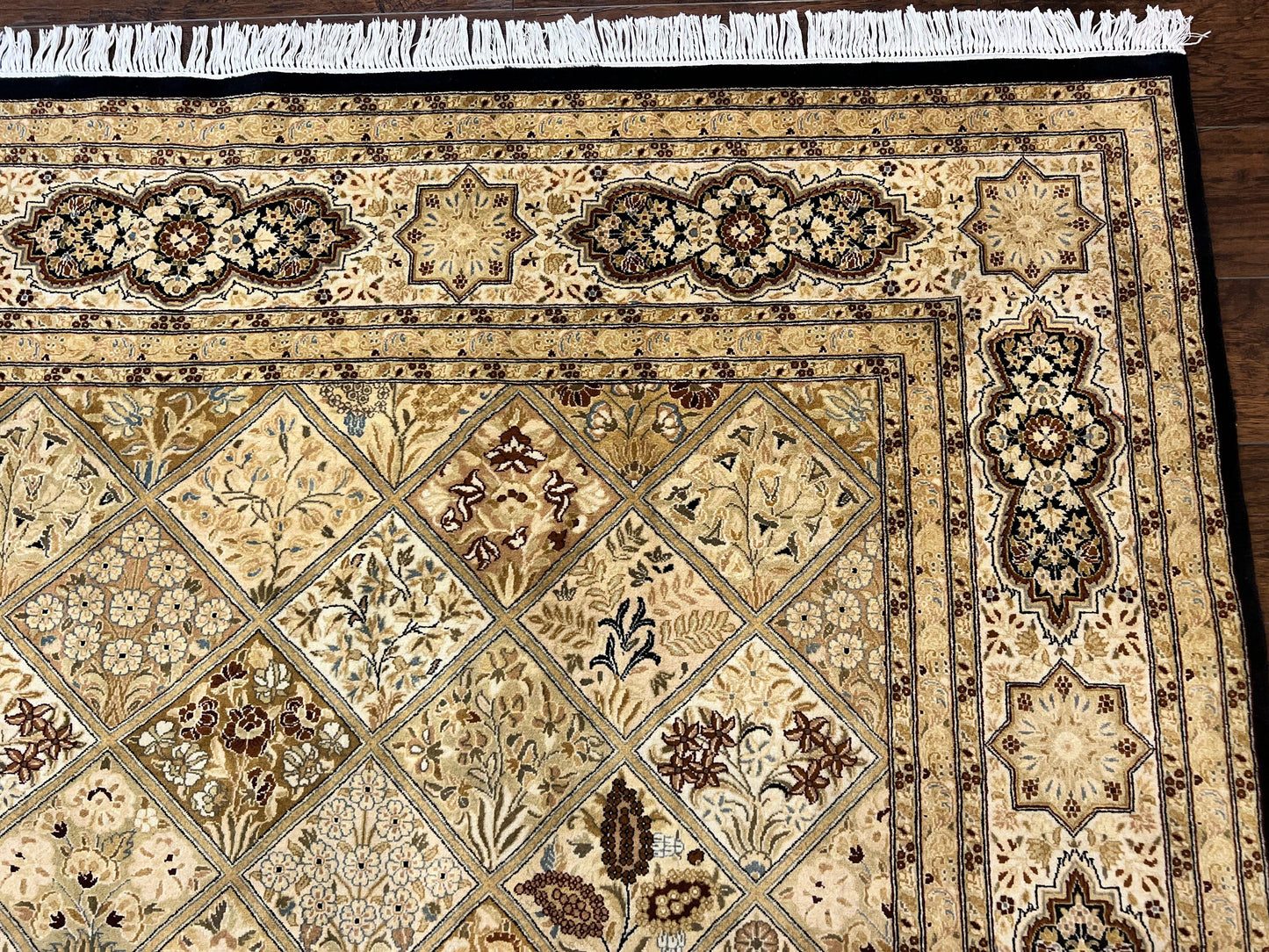 Pak Persian Rug 8x10, Multipanel Kirman Design, Wool Hand Knotted Vintage Carpet, Fine Weave Oriental Rug 8 x 10 - Nuvé