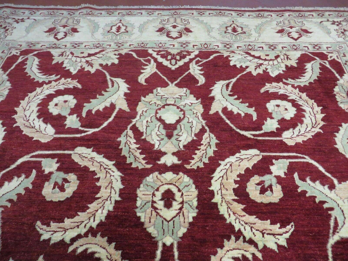 8' X 10' Vintage Fine Handmade Peshawar Agra Chobi Rug