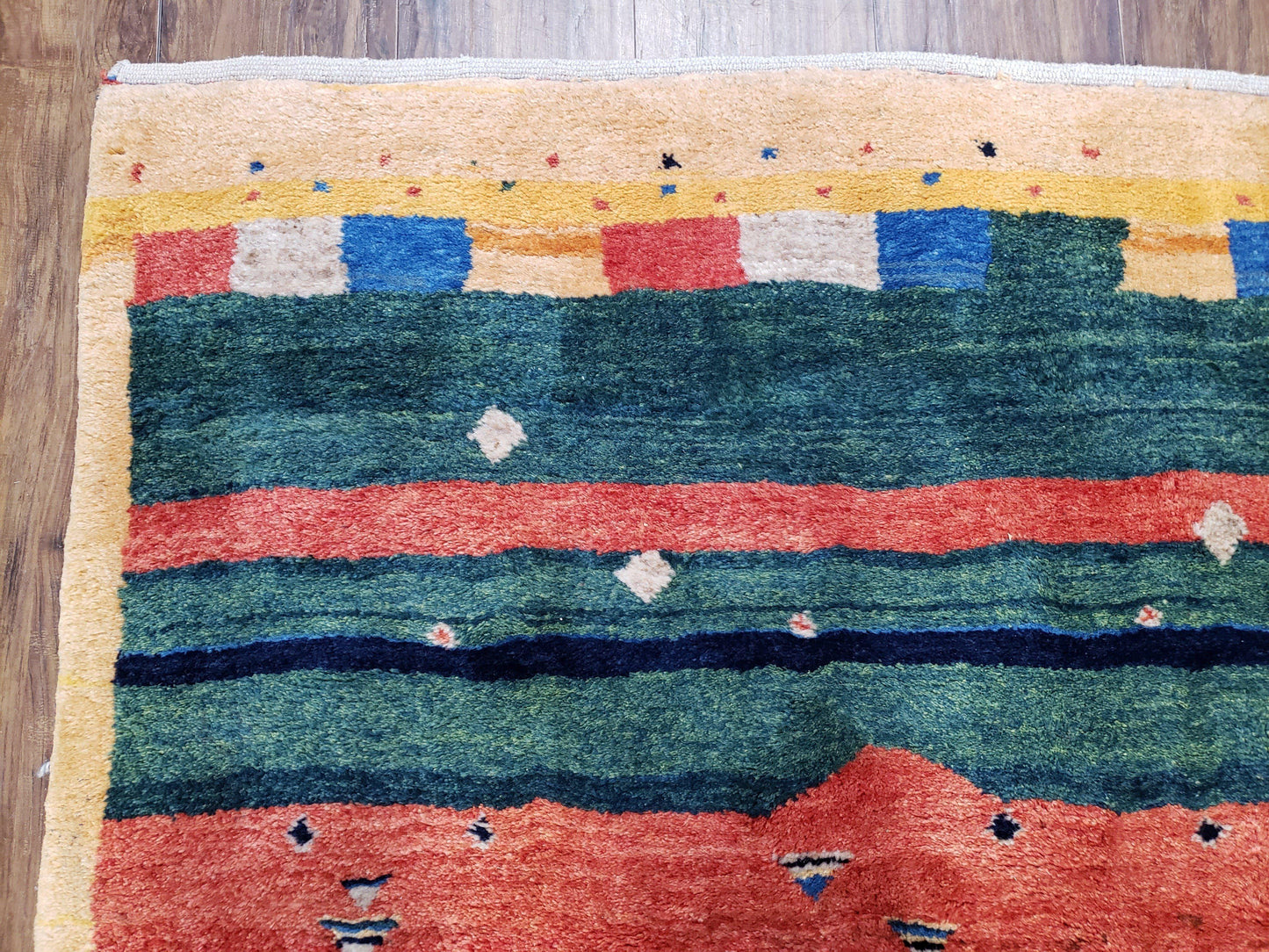 Colorful Persian Gabbeh Rug 4x6, Soft Pile, Colorful Rug, Handmade Hand Knotted Wool Carpet, Home Office Rug, Area Rug for Bedroom 4 x 6 ft - Nuvé