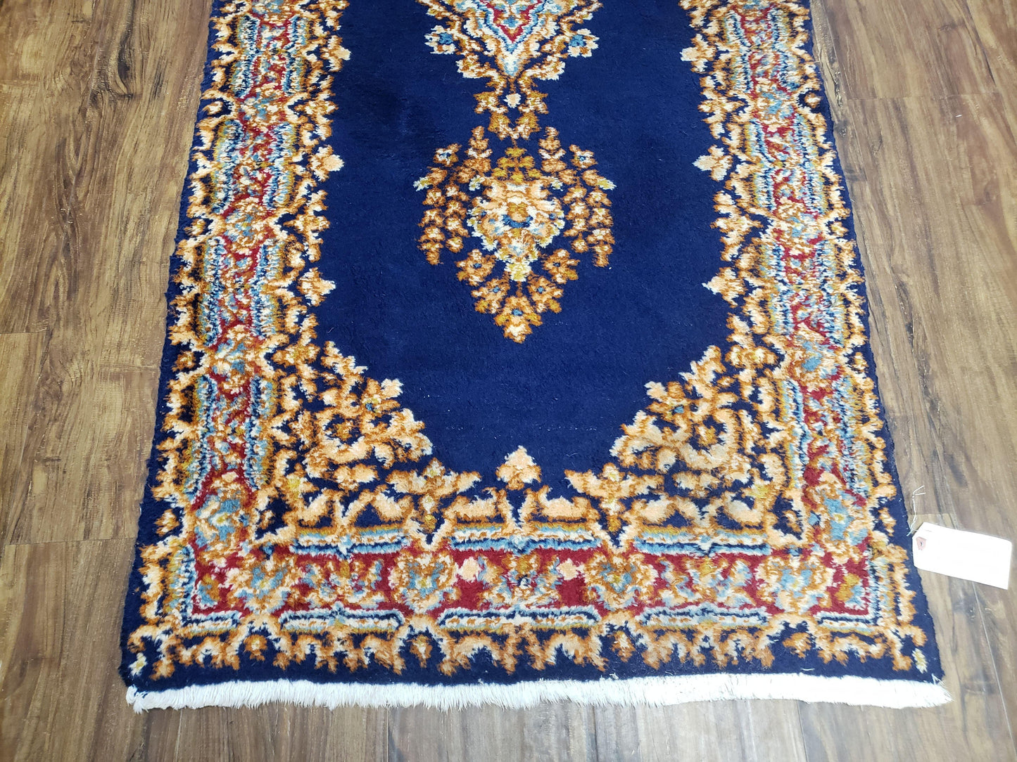 Semi Anique Dark Blue Persian Kerman Runner, 2'7" x 13'5" - Nuvé