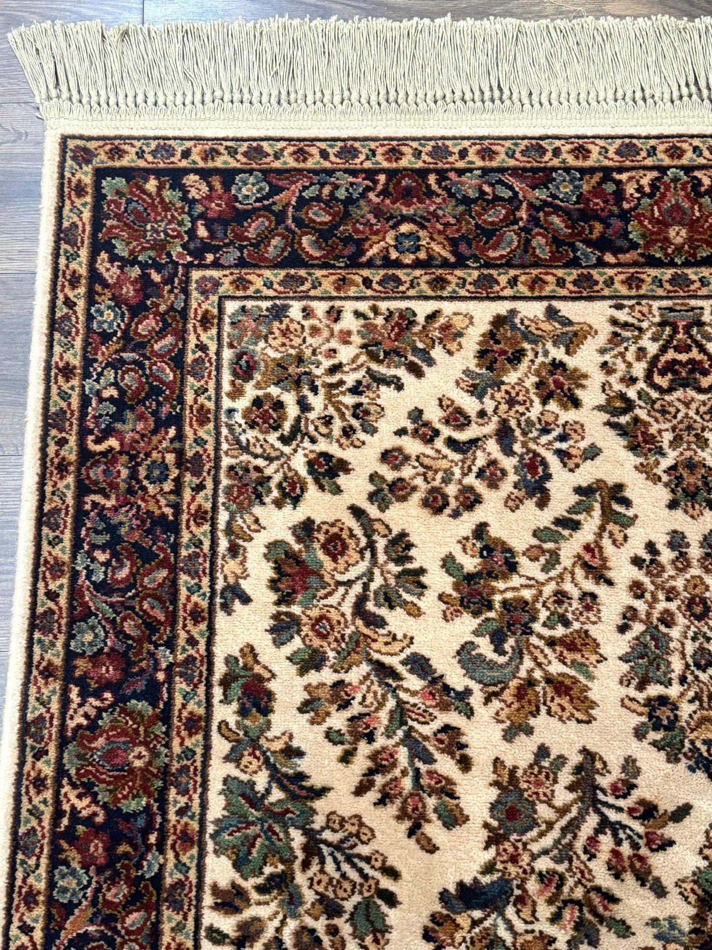 4x6 Karastan Rug Ivory Sarouk #760, Wool Vintage Original 700 Series - Nuvé
