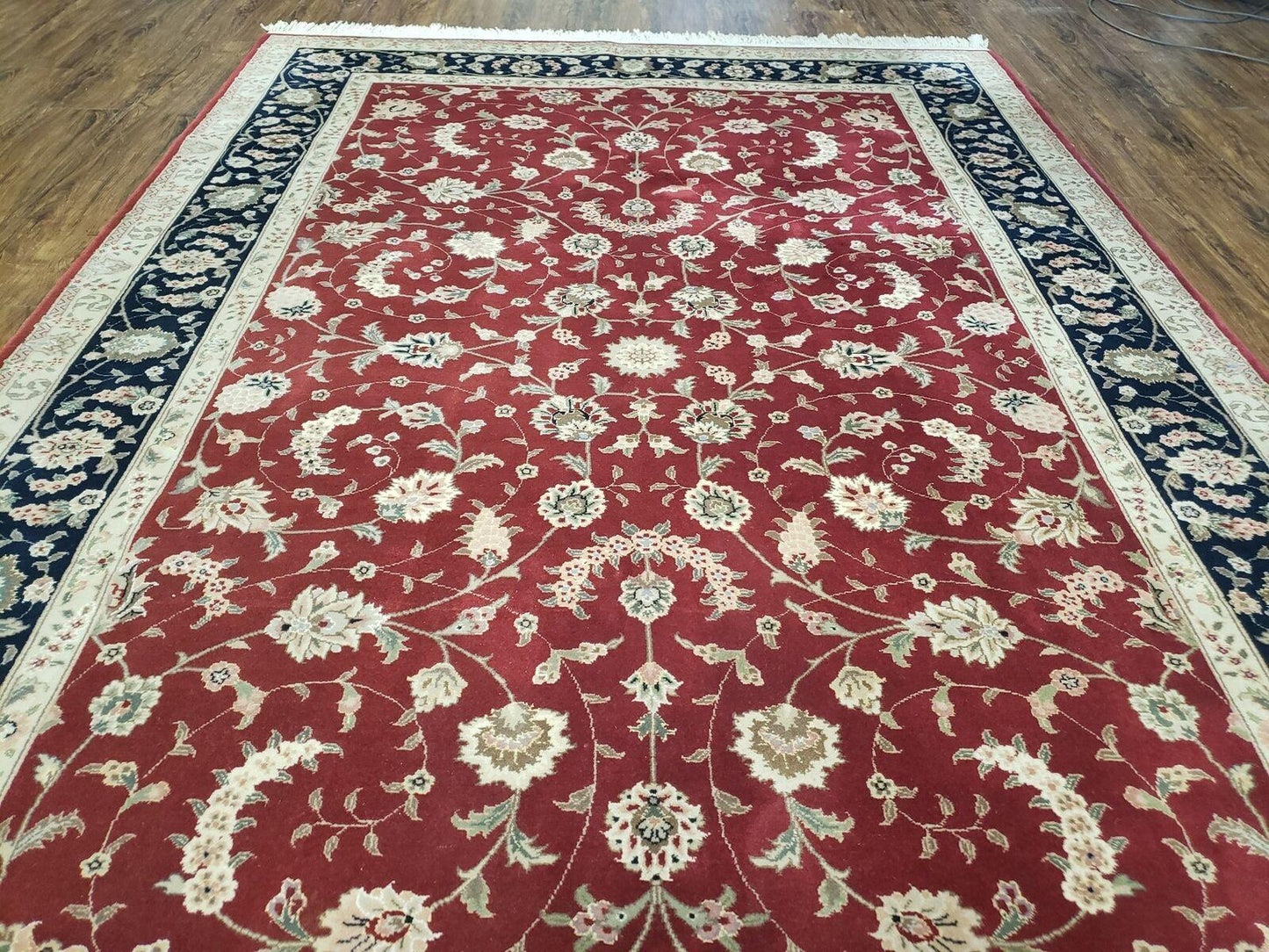 6' X 9' Vintage Fine Oriental Floral Handmade Wool Rug Vegetable Dyes Red Nice - Nuvé
