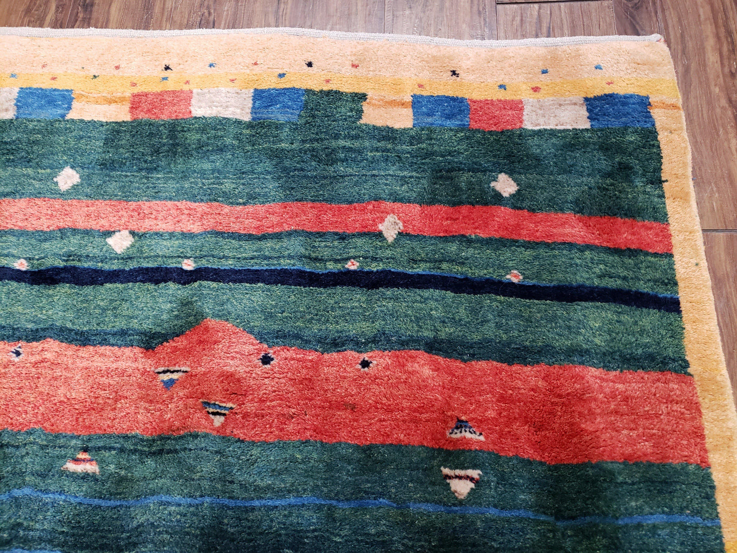 Colorful Persian Gabbeh Rug 4x6, Soft Pile, Colorful Rug, Handmade Hand Knotted Wool Carpet, Home Office Rug, Area Rug for Bedroom 4 x 6 ft - Nuvé