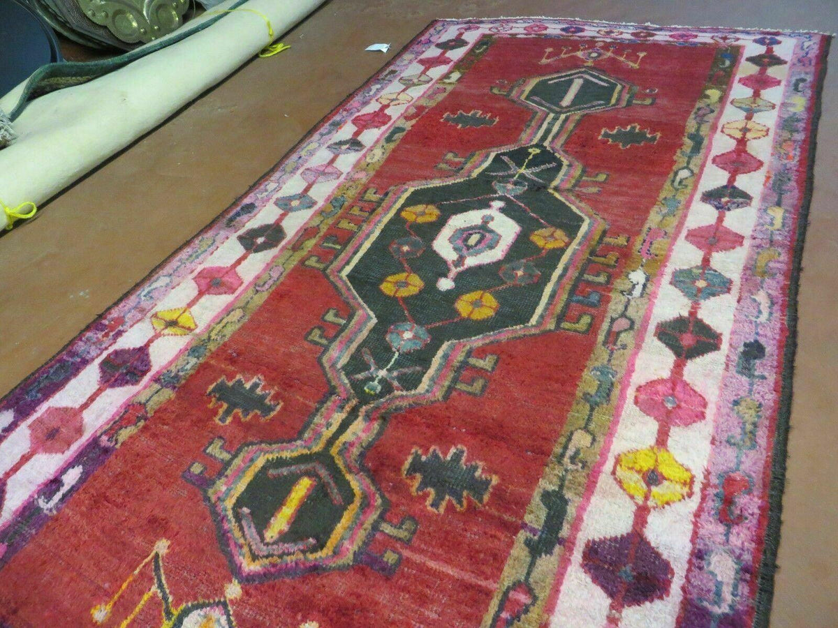 4' X 8' Antique Handmade Turkish Caucasian Kazak Design Wool Rug Veg Dyes Nice