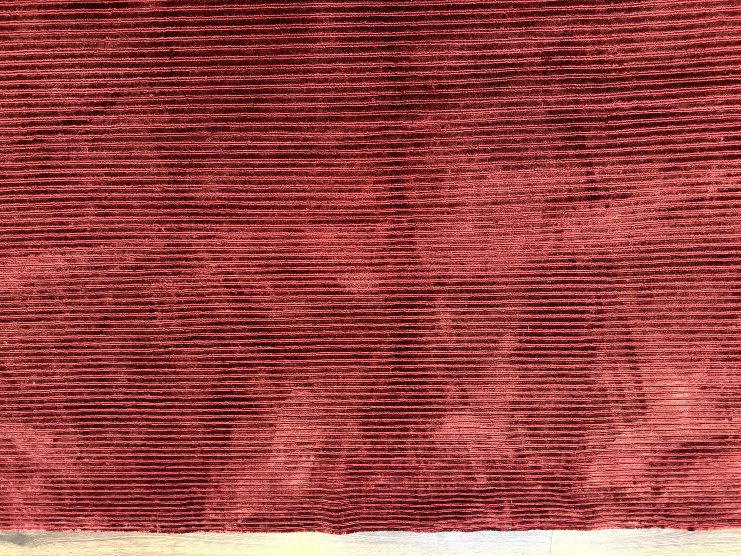 Modern Tibetan Rug 8x10, Red, Stripes, Handmade Wool Thick Pile Carpet - Nuvé