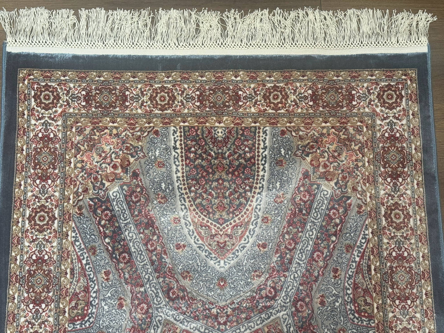 Turkish Silk Runner Rug 2.6 x 13, Blue Runner Rug, Dome Design, Bamboo Silk, New - Nuvé