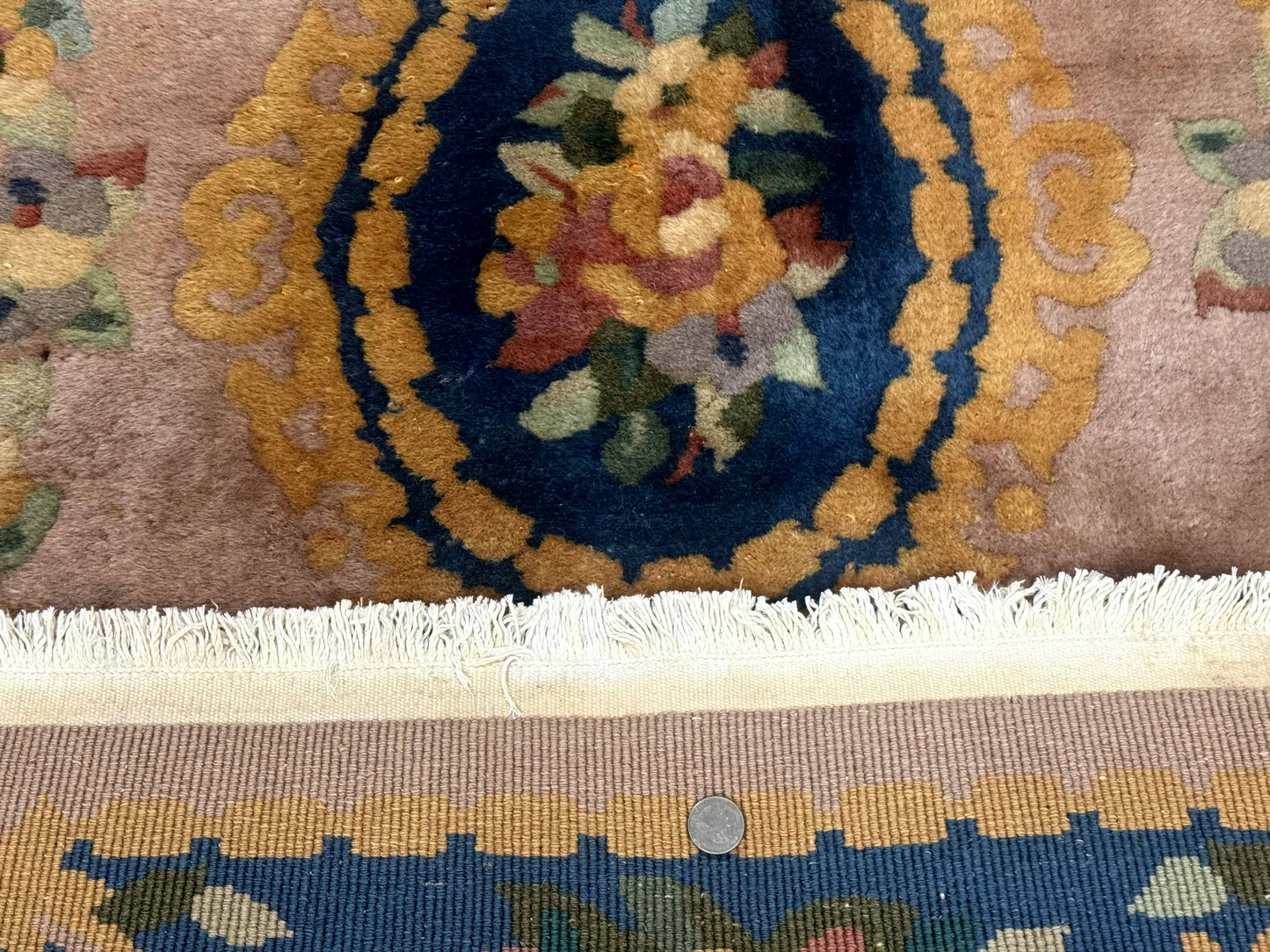 Chinese Wool Rug 3x5, Vintage 90 Line Carpet, Small Art Deco Rug - Nuvé