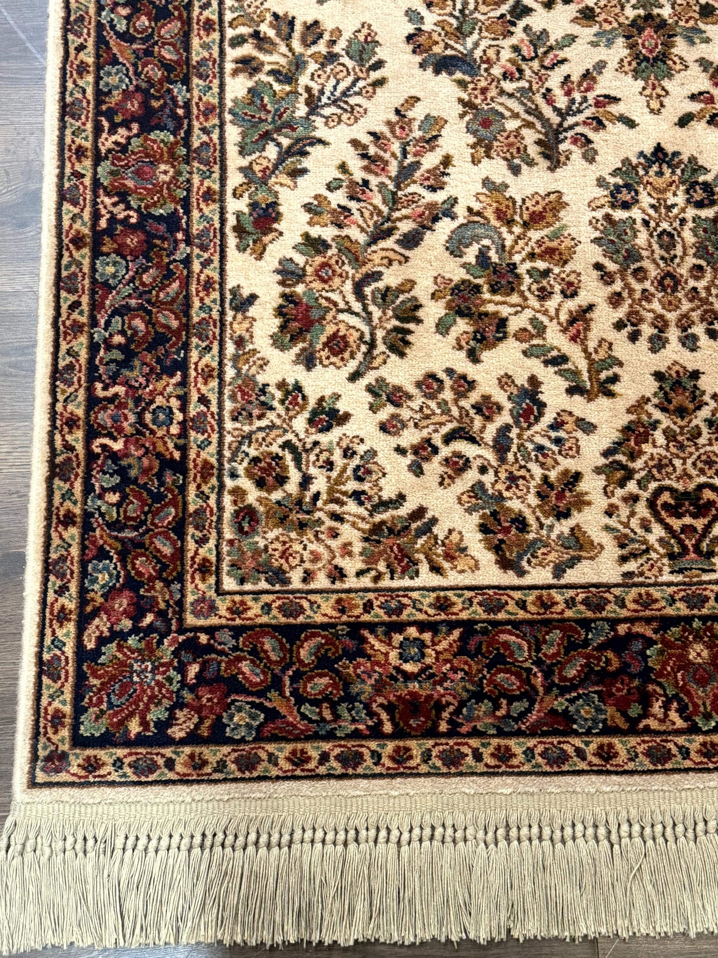 4x6 Karastan Rug Ivory Sarouk #760, Wool Vintage Original 700 Series - Nuvé