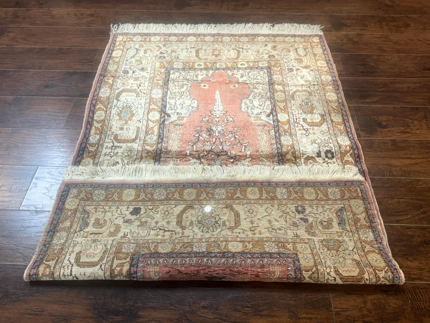 Silk Indian Kayseri Rug 4x6, Haji Jalili Design, Vintage Rug - Nuvé