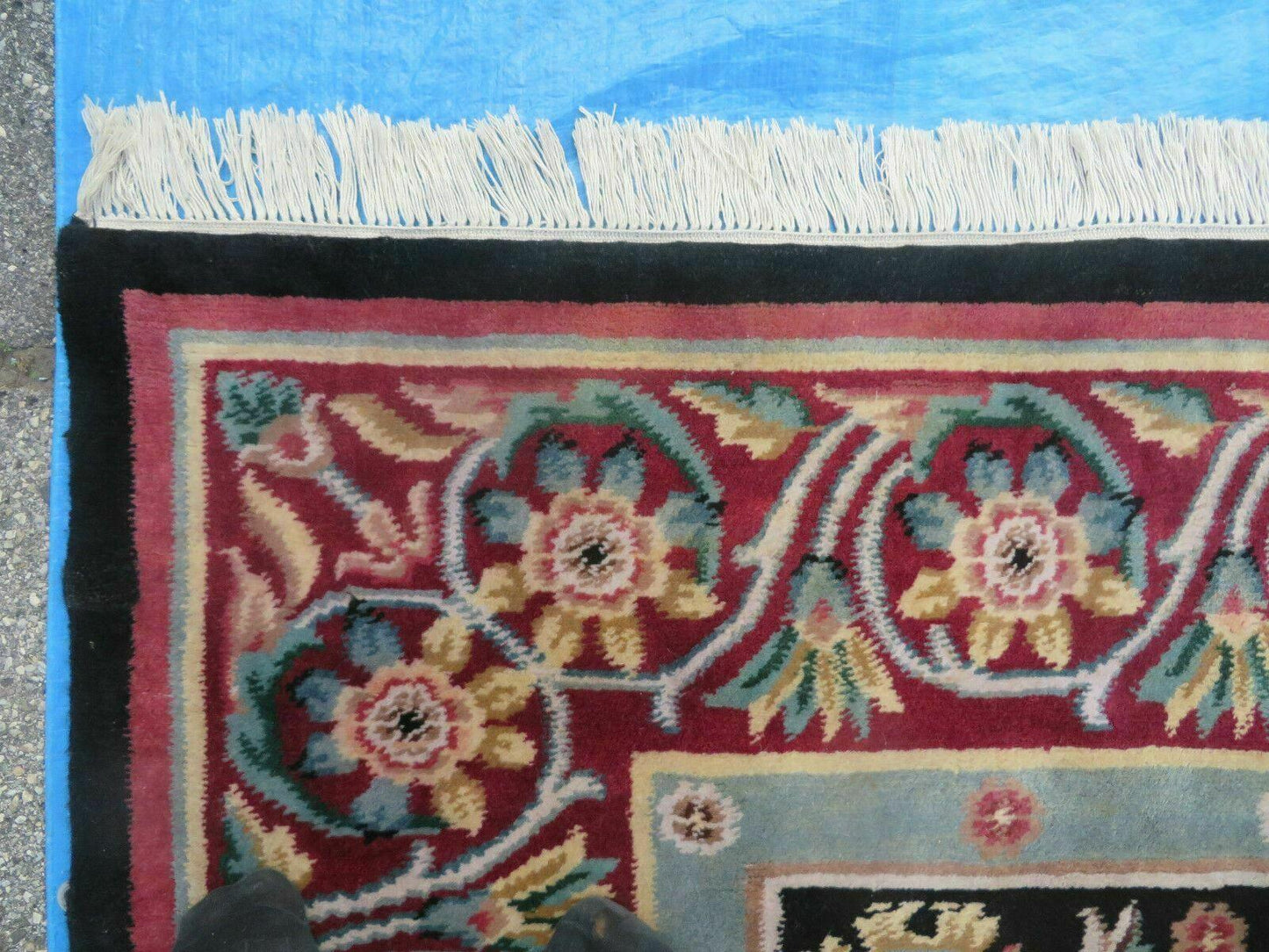 9' X 12' Decorative Chinese Aubusson Hand Knotted Pile Wool Rug Black Nice - Nuvé