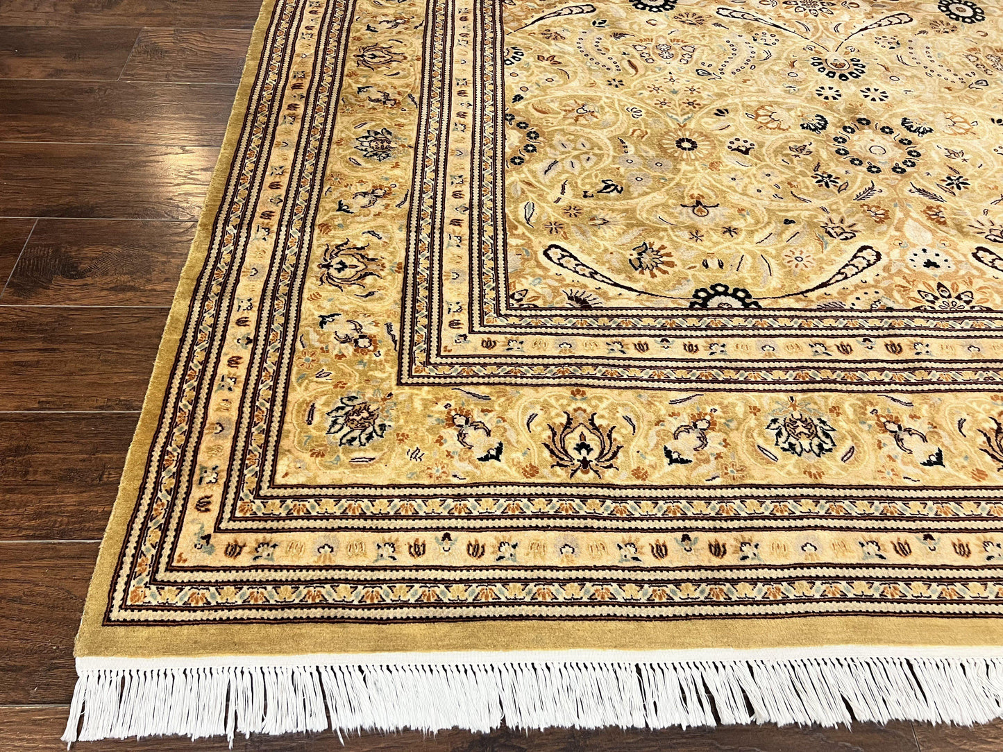Pak Persian Rug 8x10, Wool Hand Knotted Vintage Carpet, Safavieh Rug, Gold Tan, 270 KPSI - Nuvé
