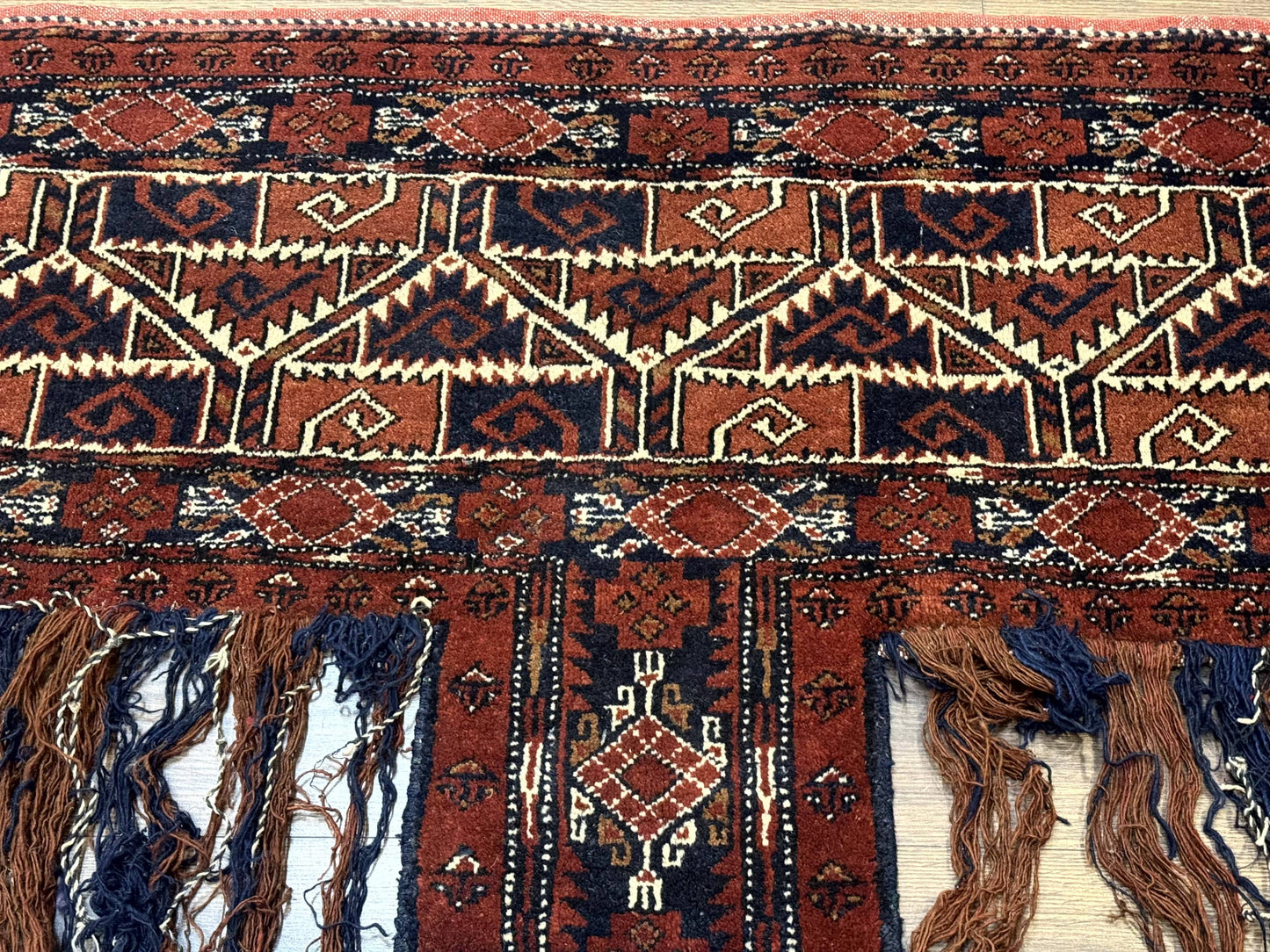 Antique Afghan Beshir Tent Header Textile Rug, Tribal Collectible, Wool - Nuvé
