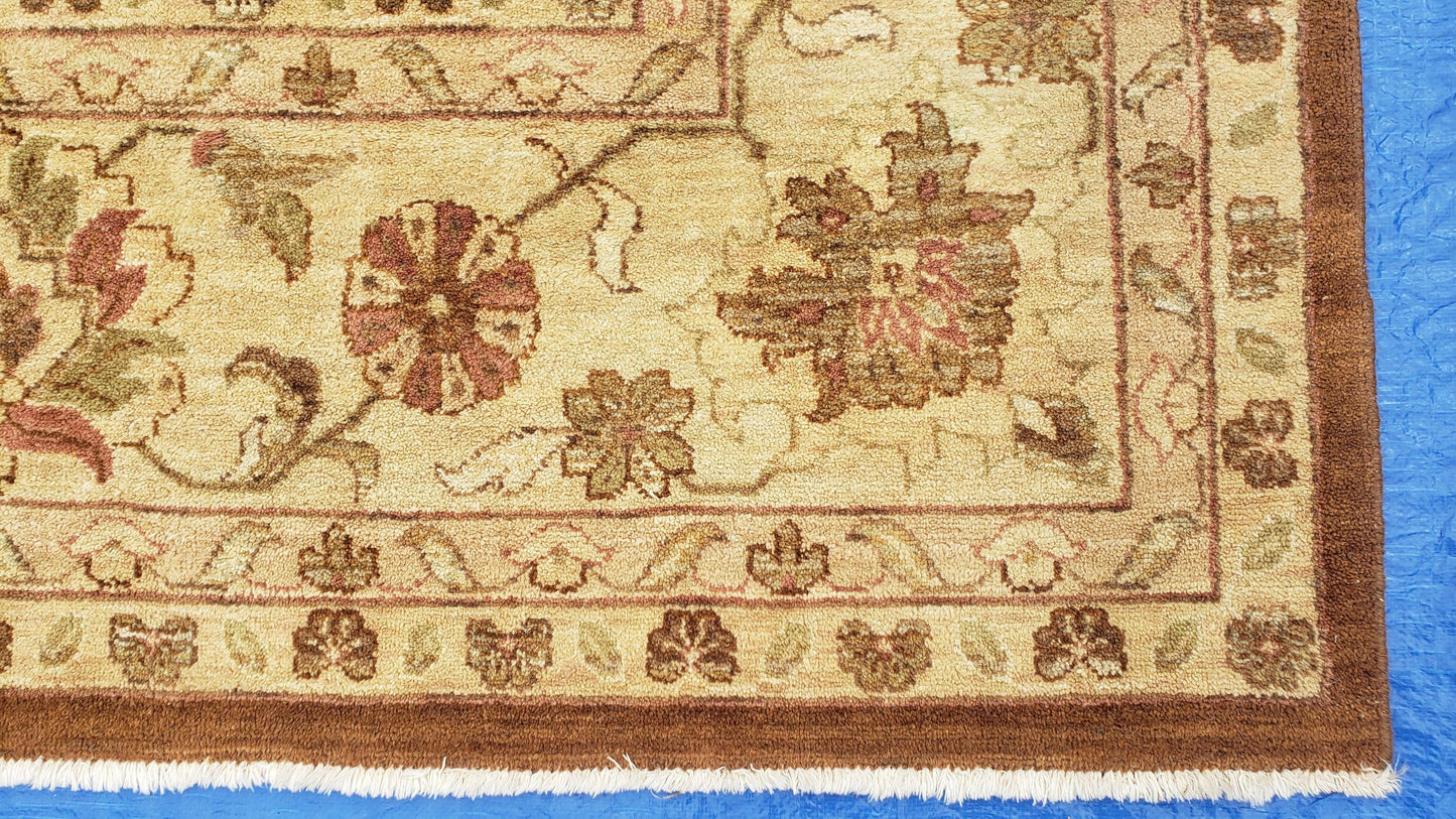 Indo Persian Rug 10x14, Mahal Sultanabad Oriental Carpet, Burnt Orange & Beige, Handmade Wool Area Rug - Nuvé