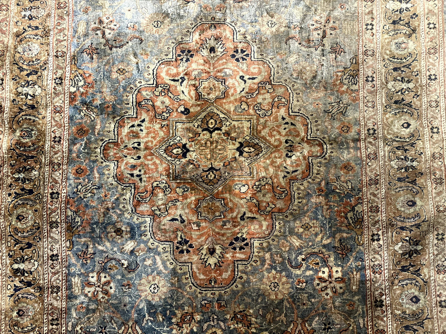 Silk Turkish Kayseri Rug 5x7, Light Blue - Nuvé