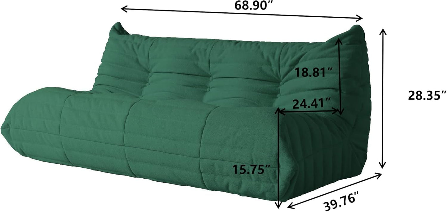 Muku Bouclé Chair - Green - 3 Seater - Nuvé