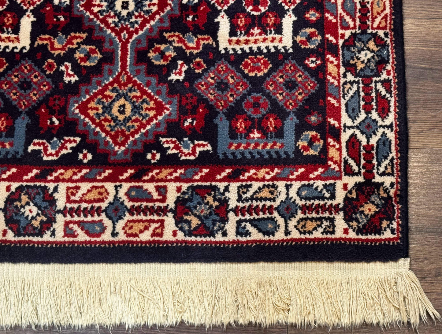Small Karastan Rug 3x4, Yuruk Collection, Wool, Tribal, Geometric, Navy Blue - Nuvé