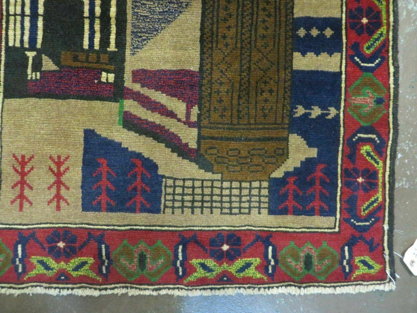 3' X 4' New Vintage Handmade Afghan Balouch Tribal Wool Pictorial Rug # 281 - Nuvé