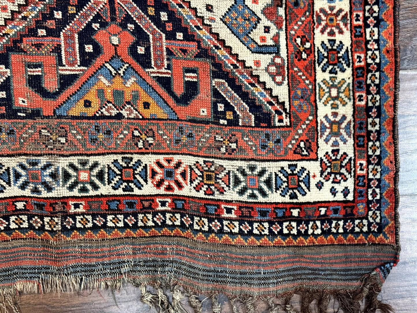 Antique Persian Qashqai Rug 5x8, Persian Tribal Rug, Khamseh Rug - Nuvé
