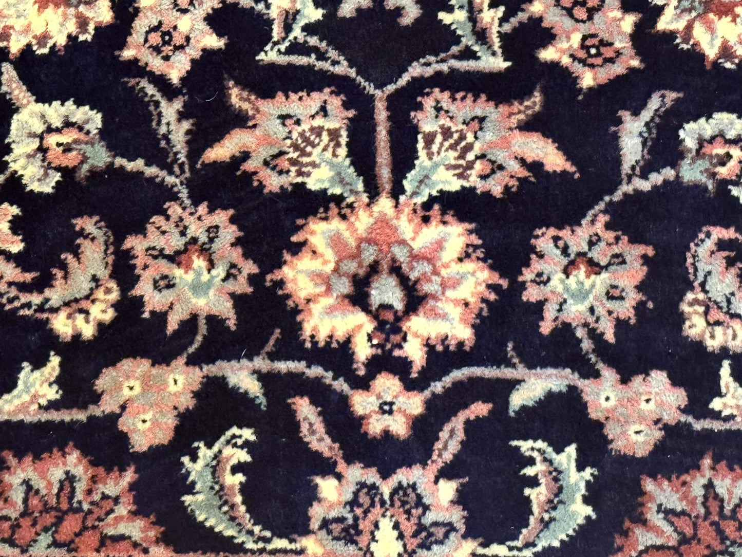 Sino Persian Rug 4x6, Navy Blue and Cream, Floral Allover Oriental Carpet - Nuvé