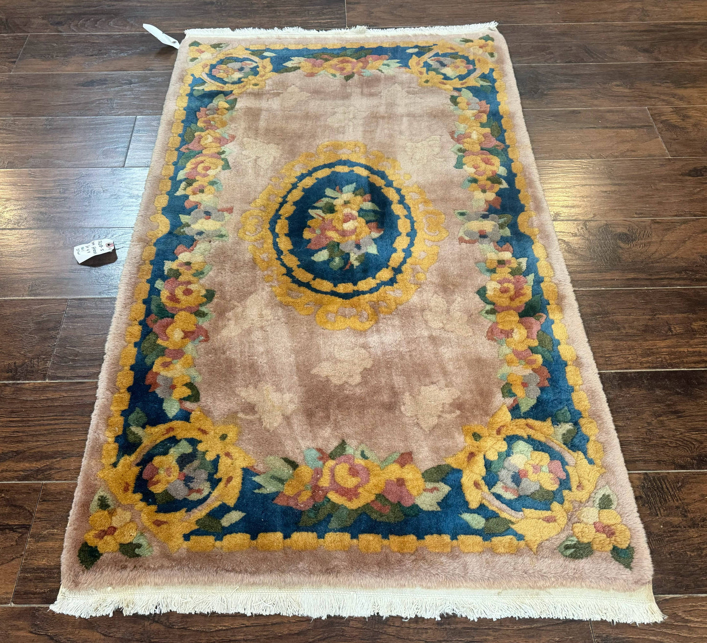 Chinese Wool Rug 3x5, Vintage 90 Line Carpet, Small Art Deco Rug - Nuvé